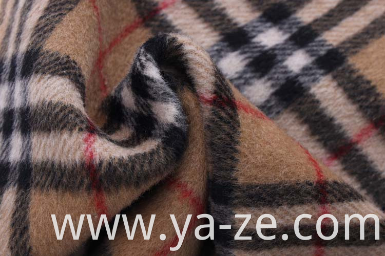 Woven woolen wool check tweed plaid fleece winter wool fabric for overcoat suit blazer material winter wool fabric cloth